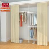 晾衣架衣帽架顶天立地伸缩卧室收纳置衣架衣柜置物家用打孔免落地