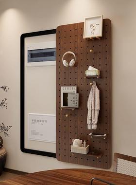 中古电表遮VUG挡箱推拉隐实风木洞洞板弱电箱配电箱盒装饰形墙面