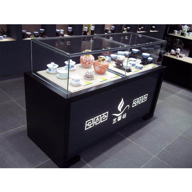 博物馆玻璃展示柜古店铺文瓷器物展示台古玩城装wudu2017饰董落地