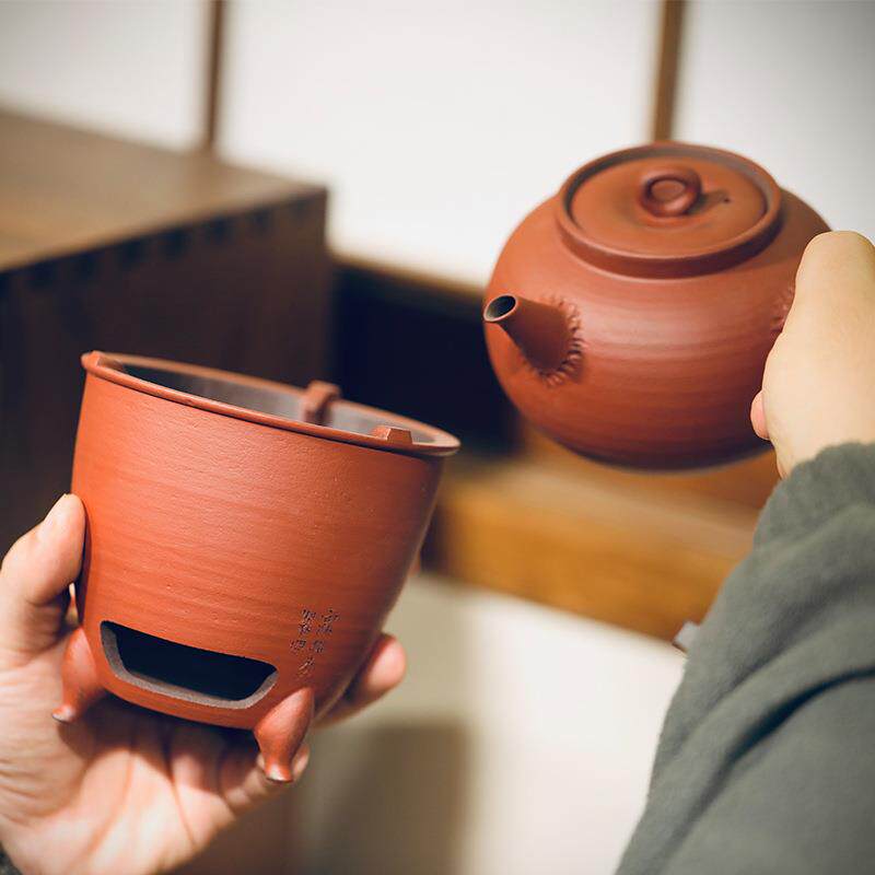 景德镇纯手工陶瓷侧把壶风炉套组户外便携围炉煮茶碳炉酒精炉套装