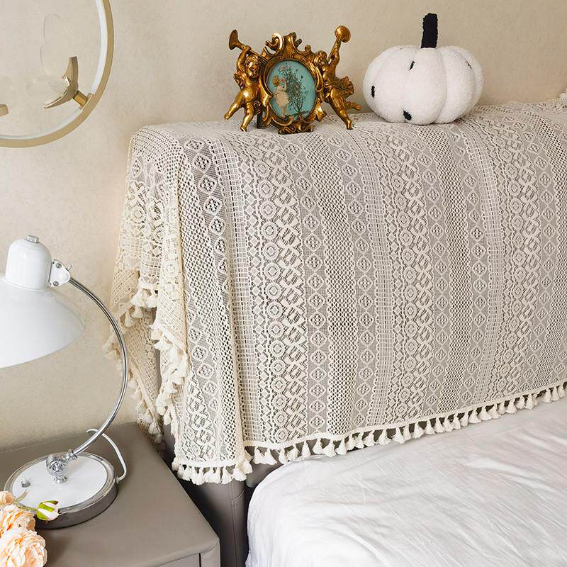 KBQ1法式轻奢蕾丝镂空球球花边床头套罩床头套子全包靠背罩防尘罩,居家布艺,一次性防尘罩,淘宝优惠券,粉丝福利购,淘宝优惠卷