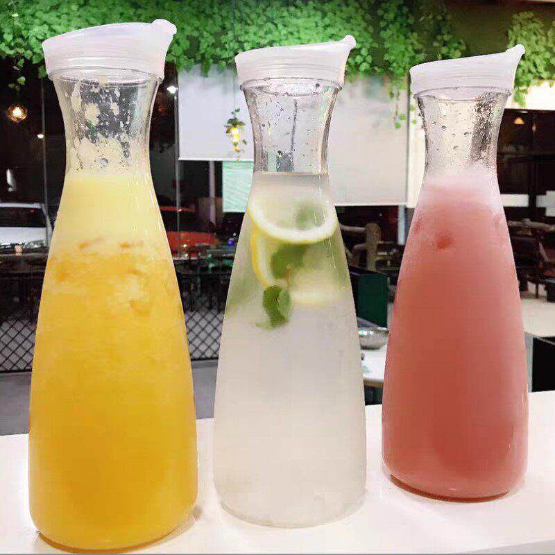 日本食品级PC亚克力果汁冷水壶塑料耐摔酒吧调酒扎壶餐厅柠檬茶瓶