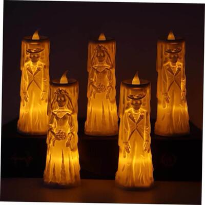 Halloween skull lights ight candles horror decorative props
