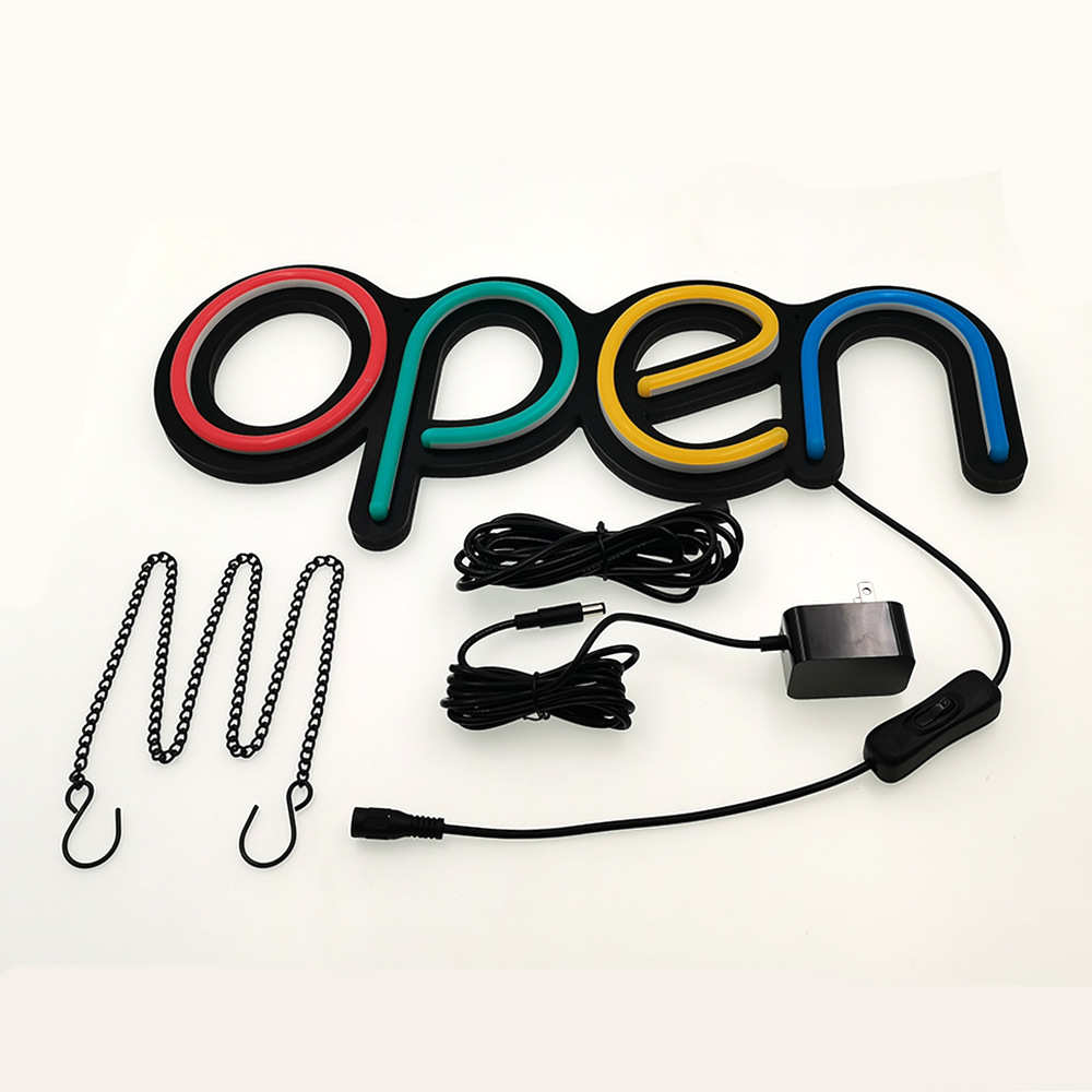 LED硅胶霓虹迷你单色OPEN营业灯牌 OPEN SIGN open悬挂广告标识牌