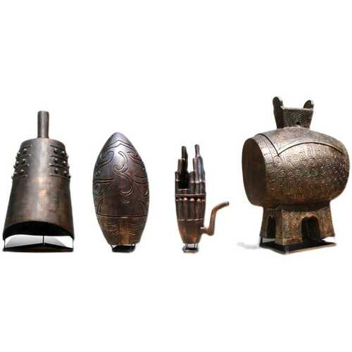 复古怀旧户外园林景观装饰品商场美陈小品仿铜乐器雕塑玻璃钢摆件