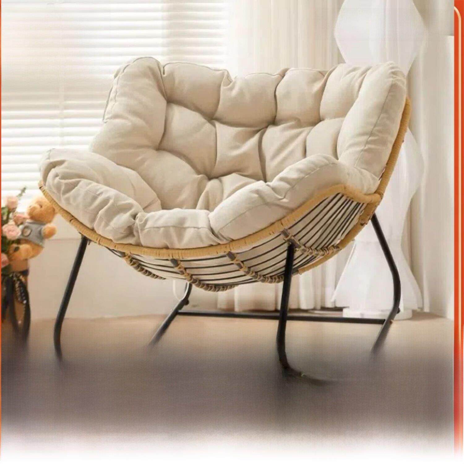 可拆洗欧式休闲椅摇摇椅阳台家用大人躺椅沙发客厅卧室网红摇椅