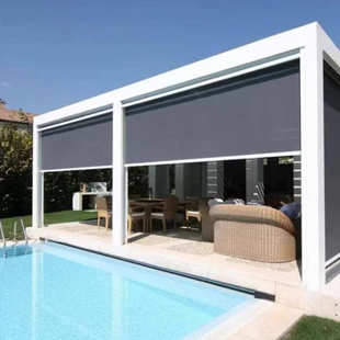 全遮光智能遥控遮阳帘阳台专用上下电款电动窗帘全自动款防风卷帘