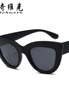 欧美潮流猫眼太阳镜时尚女大框墨镜速卖跨境sunglasses眼镜12121