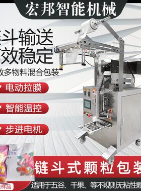水果干果立式包装机塑料螺丝包装机链斗式自动食品豆芽包装机