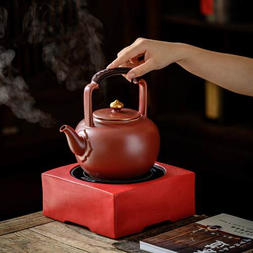敬廉苏打釉陶壶白泥壶家用烧水壶煮茶壶陶瓷纯手提梁壶静音电陶炉