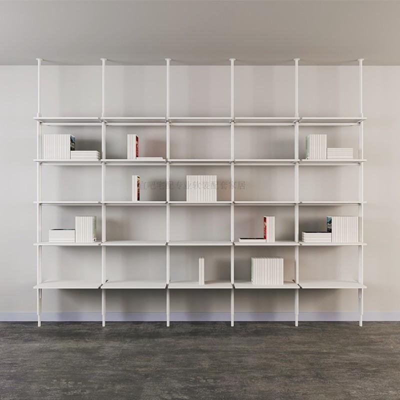 简约办公书架客厅陈列展示架图书馆书柜办公室上墙白色铁艺置物架