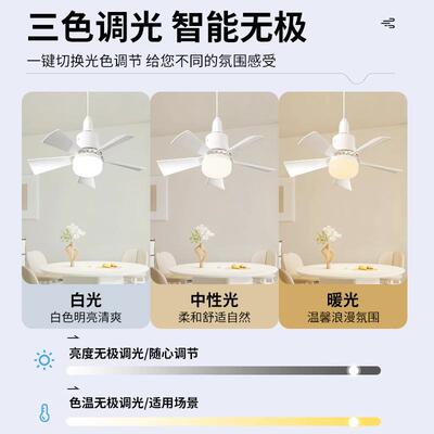跨境新款家用超静音风扇灯E27可拆卸扇叶灯餐厅卧室遥控吊扇灯