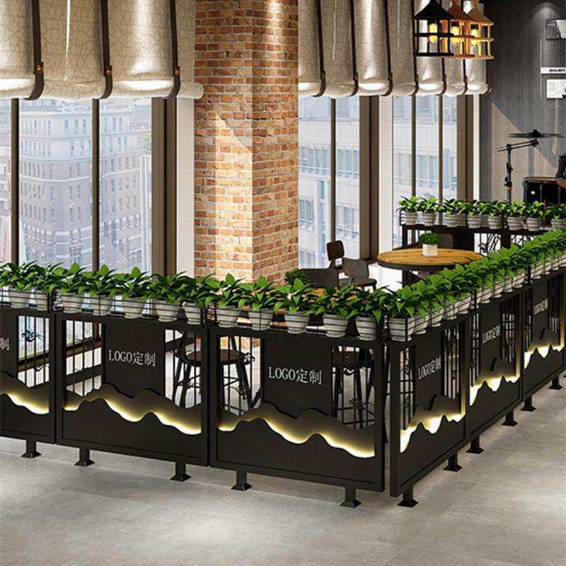 中式餐隔断锅花饭店围栏铁艺卡座过道半截槽架SJJ62158栅栏火矮屏