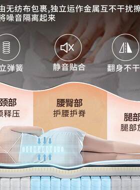 单人弹簧床垫20cm厚双人垫1.5m1.8米酒店家用乳胶软垫椰棕硬垫