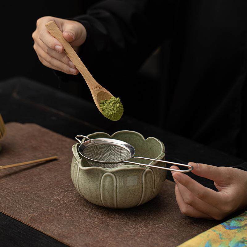 莲花抹茶八件套装宋代点茶工具全套茶道打茶碗茶筅立粉筛茶具配件
