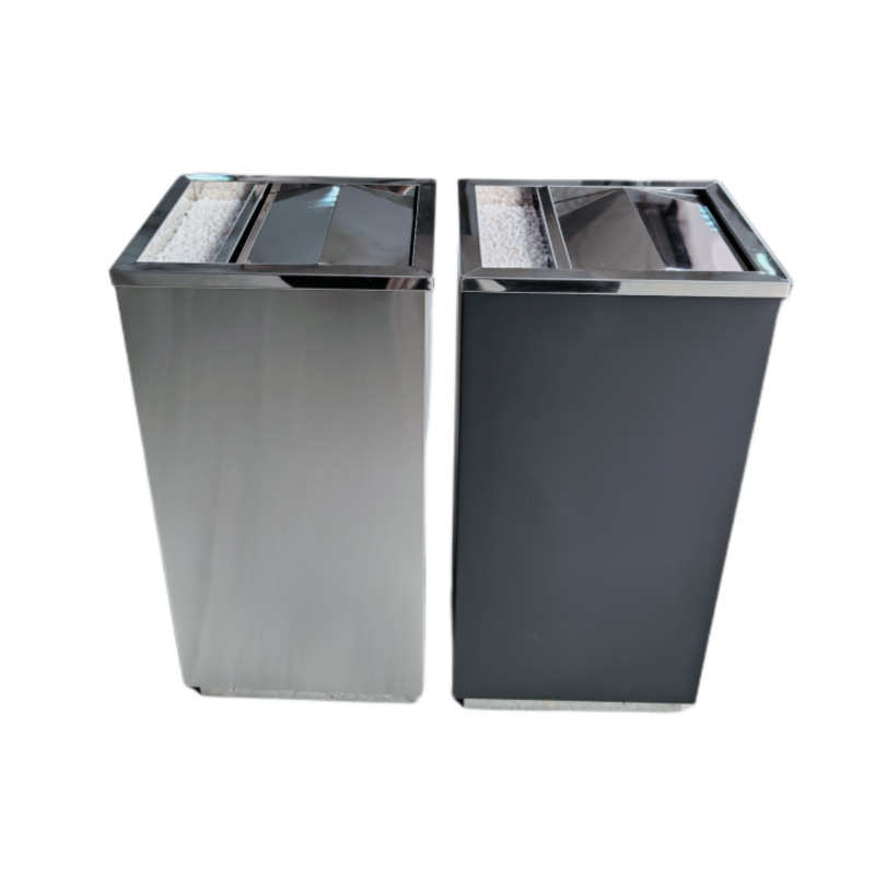 长方形不锈钢翻盖垃圾桶正方形烟灰缸落地式酒店商场烟灰桶