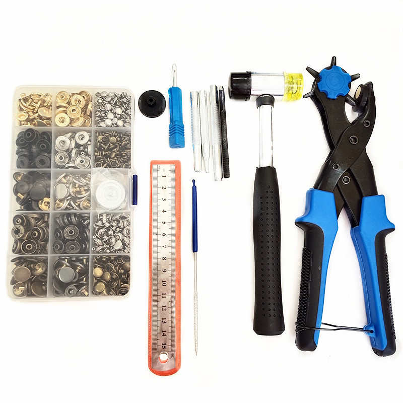 供  340套四合扣+铆钉含工具组合套装金属纽扣工具包