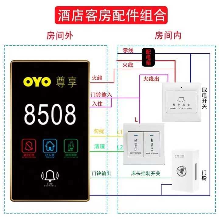 酒店房间门牌led灯房号请勿打扰请即清理电子叮咚门铃酒店门牌号