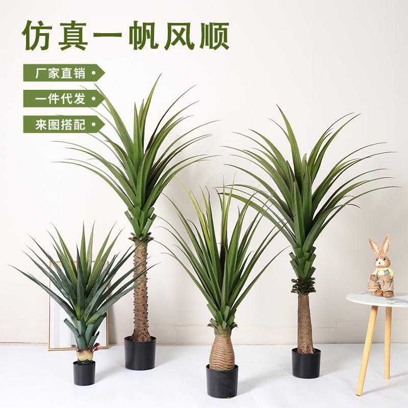 仿真绿植一帆风顺剑麻假树盆栽室内客厅落地装饰摆件仿生植物造景