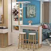 现代简约厅客厅小餐户型隔断酒小吧台桌隔柜断柜一体靠墙吧123台