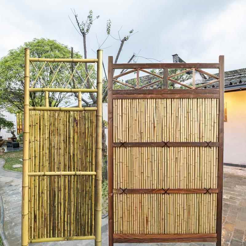 竹栅栏竹花篱笆门围墙围栏庭院竹宿子隔断挡墙竹门1L100421民日栏