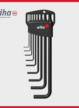 wiha威汉德国进口球头内六角L型扳手9件套装经典单排夹套内六方棱