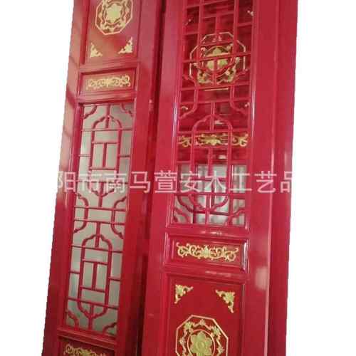 东阳木雕中式古修电视背景墙空吊顶玄镂HG关仿隔断花格实木门装窗