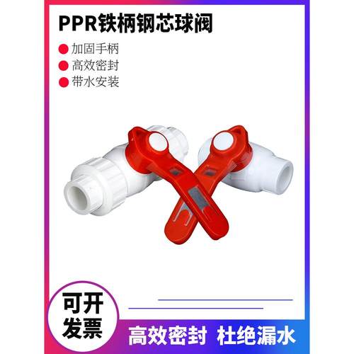 Ppr热熔焊接铁手柄钢芯球阀双活球阀水管开关阀加厚大流量