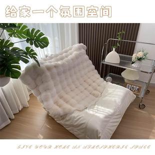 奶油风圆形毛绒地毯单人沙发圆毯泡泡客厅茶几毯梳衣帽间化妆凳垫