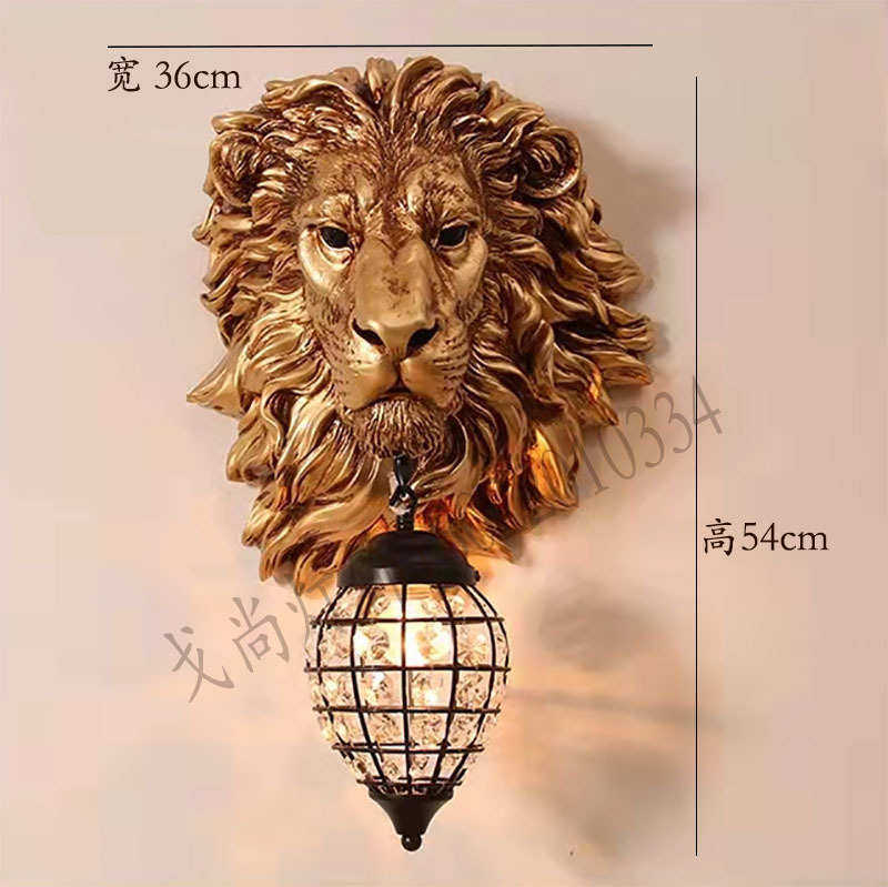 欧式轻奢高端客厅背景墙创意树脂狮子头壁灯酒店工程会所KTV灯具,家装灯饰光源,壁灯,淘宝优惠券,粉丝福利购,淘宝优惠卷