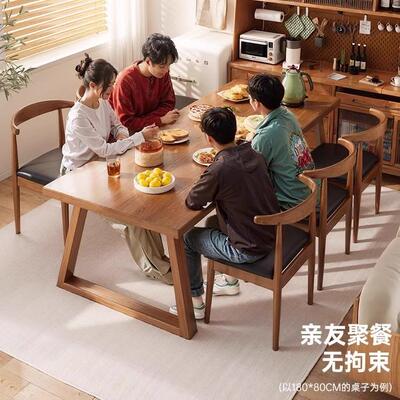胡桃木色家用小户型吃饭餐桌子长方桌形简桌约饭店桌商用CZB-0909