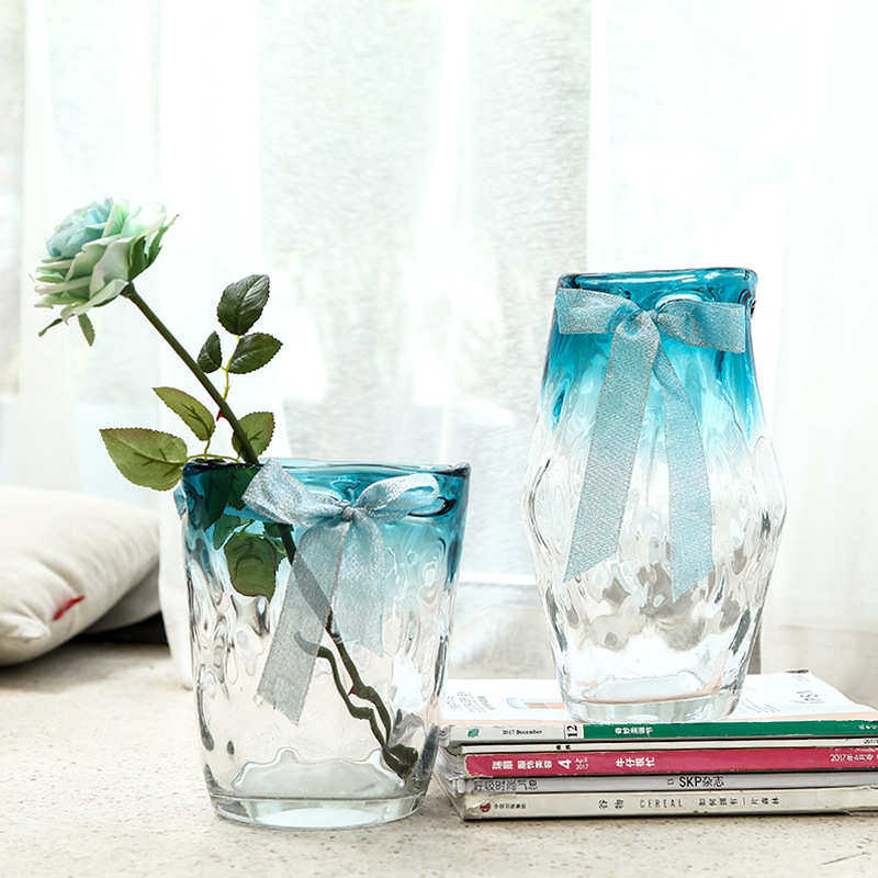 瓶客厅简约北冰蓝欧式餐桌家居装饰玻璃现代透明水培摆件插花花瓶,家居饰品,花瓶,淘宝优惠券,粉丝福利购,淘宝优惠卷