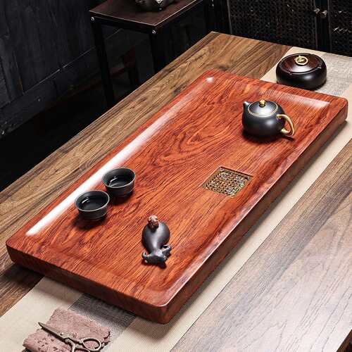 茶盘木实木整块厅花梨高端轻奢简约复古新式茶台家WY2384-0用中客