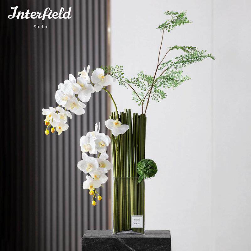 蝴蝶兰彷真花高端轻奢摆设件玄关客厅餐桌花艺前台摆花装饰花卉档