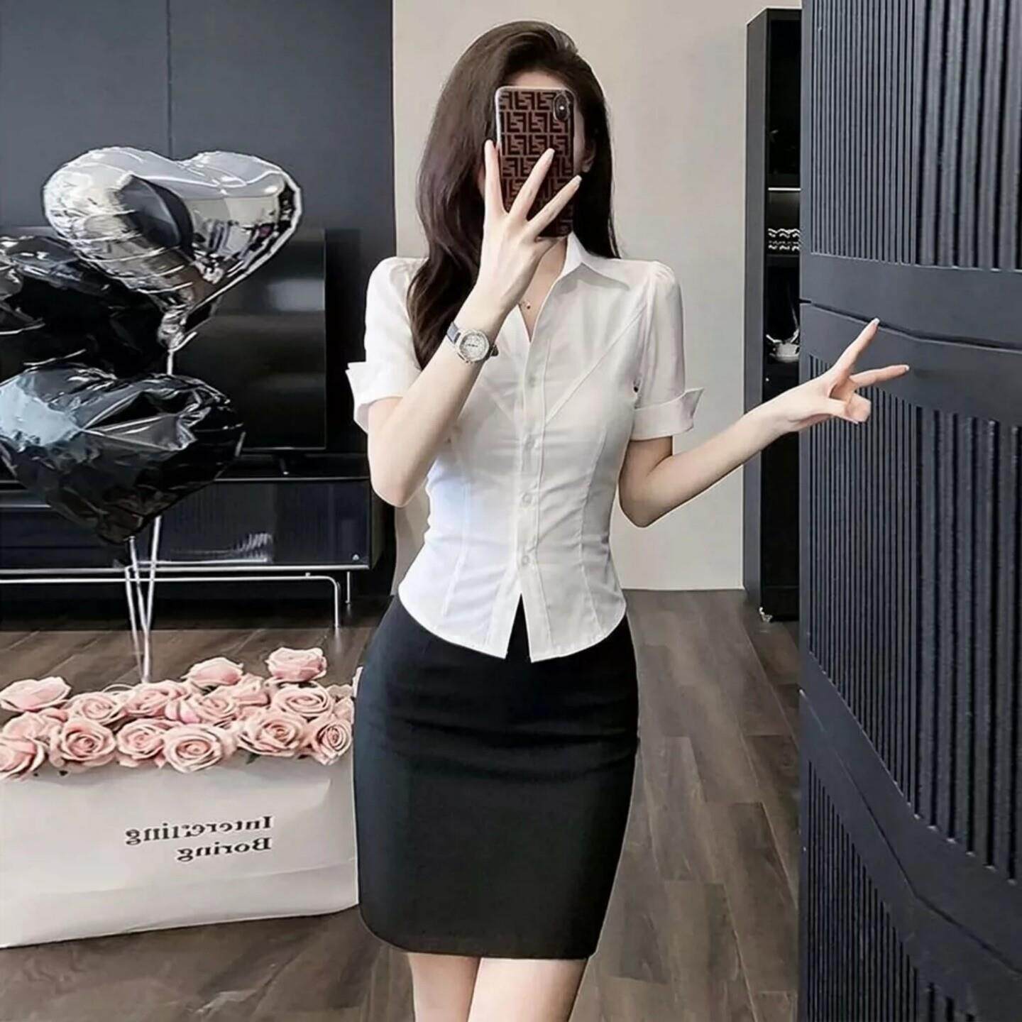OL制服白衬衫包臀裙职业套装高端酒店美容桑拿按摩足浴技师工作服