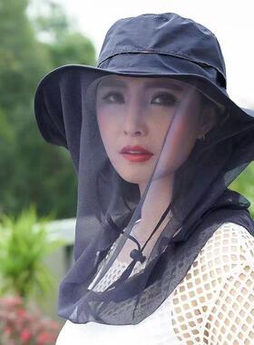 遮阳帽男女柳絮蚊虫遮脸钓鱼帽子