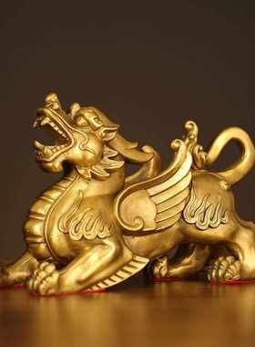 铜貔貅摆件霸王貔貅一对聚财客厅家居装饰办公室皮丘开业礼品大号