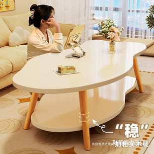 双层茶几简易小户型餐桌现代出租屋小桌子沙发茶桌客厅家用云朵桌