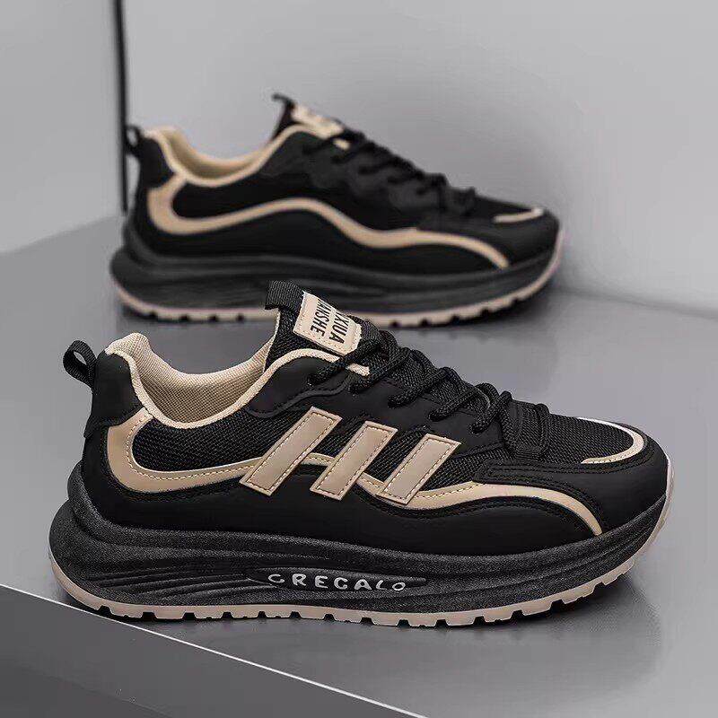 潮牌2026春季新款时尚网面休闲运动鞋百搭男士户外跑步厚底老爹鞋