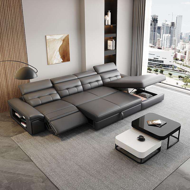 皮艺功能沙发现代简约多功能储物沙发床usb充电多功能沙发Sofa