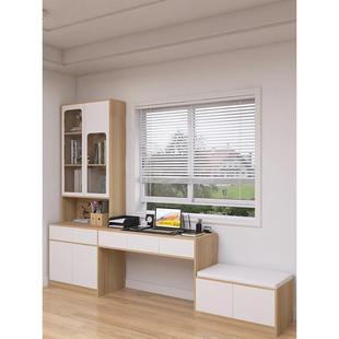 实木物飘窗柜书桌柜体靠墙带卡座小户型阳台收纳书飘窗539改造一