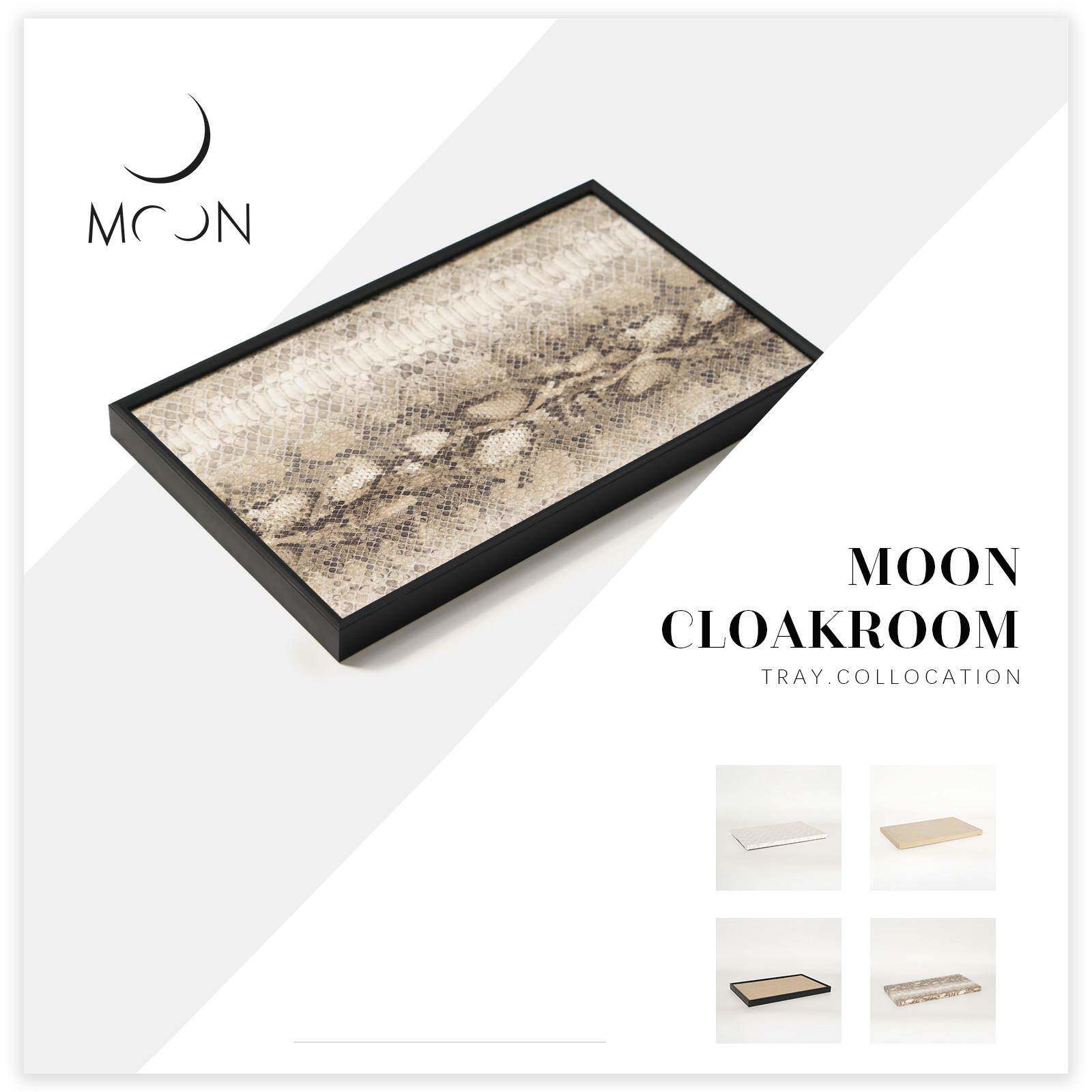 MOON慕空间样板房衣帽间化妆台皮革布料托盘摆件展厅客厅软装饰品