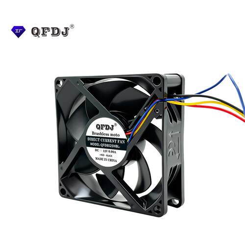8025高转速暴力风扇12v 24v大风量4线 PWM可调速风扇带报警功能