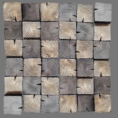 侘寂风摆件碳化木年轮木块装饰画民宿软装家居好物服装店装饰墙饰