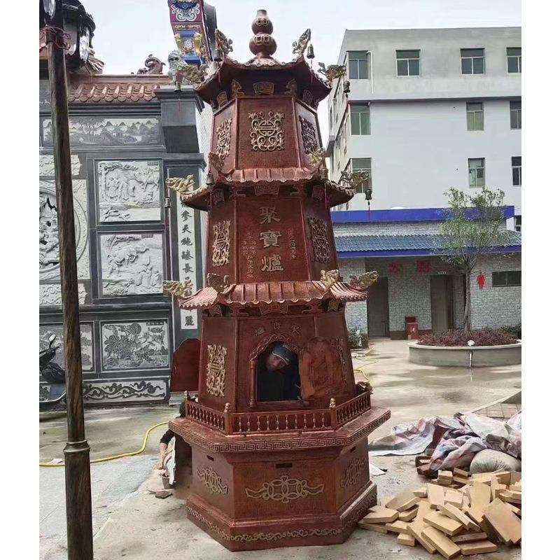 铸铁圆形化宝炉化钱炉铜铁五层焚经炉烧纸炉