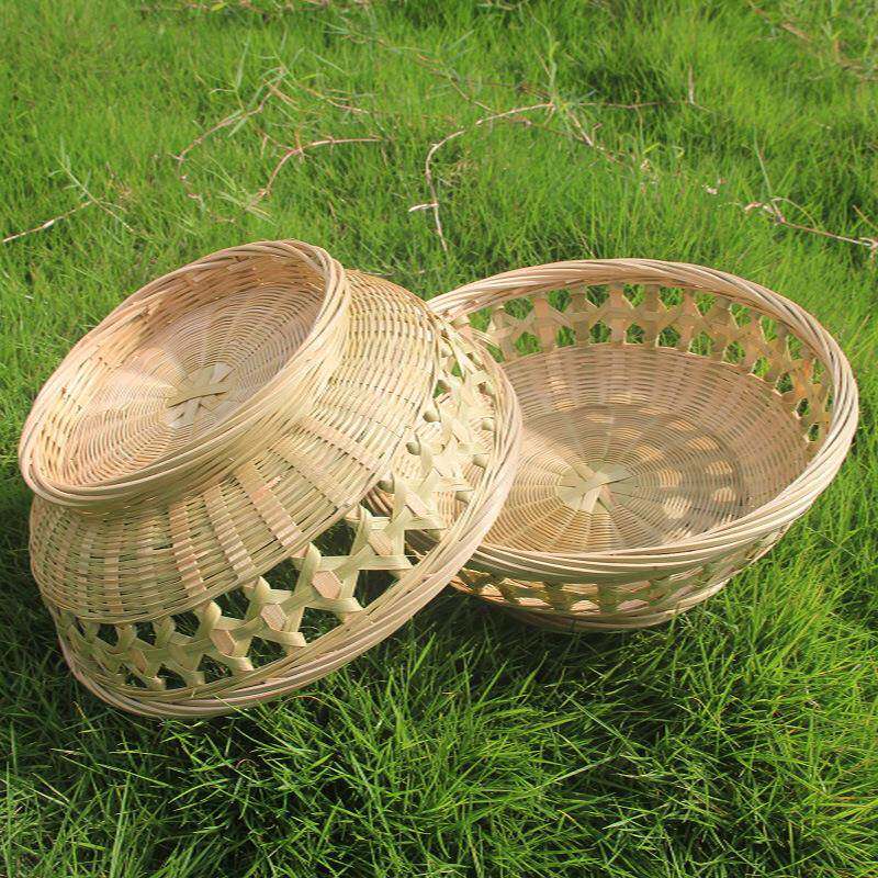 竹编高、平脚水果 花式篮 竹篮 果篮 镂空篮 竹编工艺品 竹筐