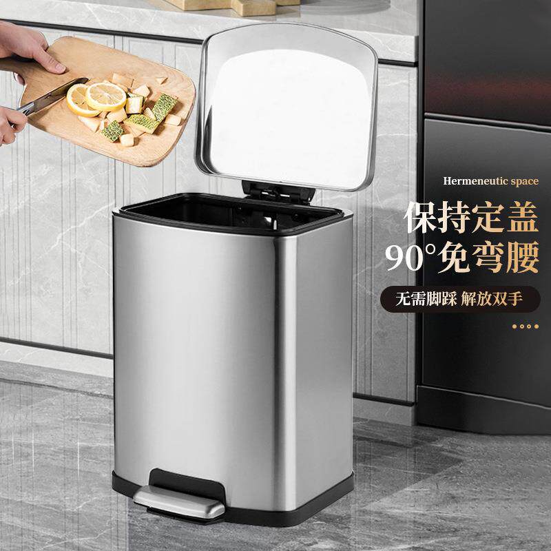 脚踏式脚大容量锈钢不圾桶家用踩带盖客厅垃3648975厨房卫生间高