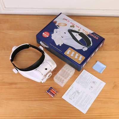 新款头戴式带灯放大镜多种倍率老人阅读美容钟表维修多用途81000G