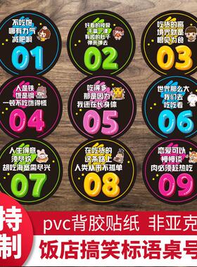 餐饮店桌号贴创意饭店烧烤店网红号码牌烧烤火锅店编号防水数字贴