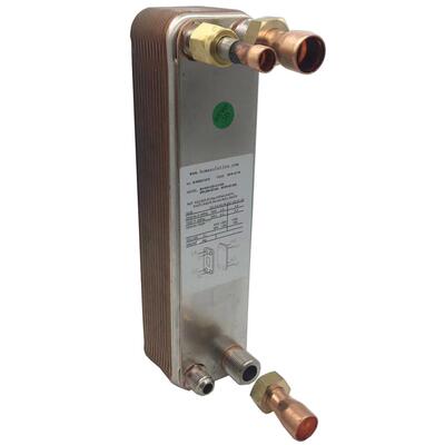 63KW不锈钢板换冷凝器匹配25HP制冷压缩机如ZP295KCE用于酒精载冷